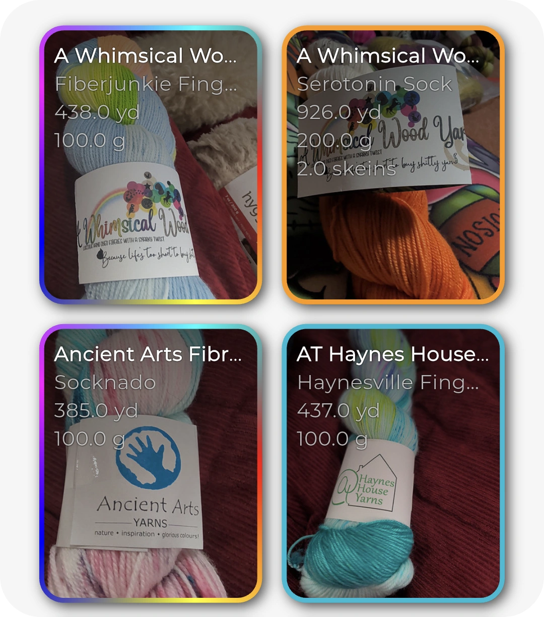 Yarn stash organized with Yarn Stasher